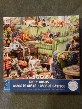 Kitty Chaos 500-Piece Puzzle - Multi Color
